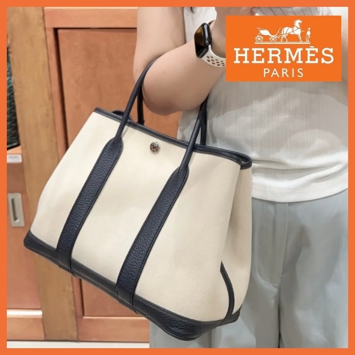 【エレガント】HERMES ハンドル付きガーデンパーティー