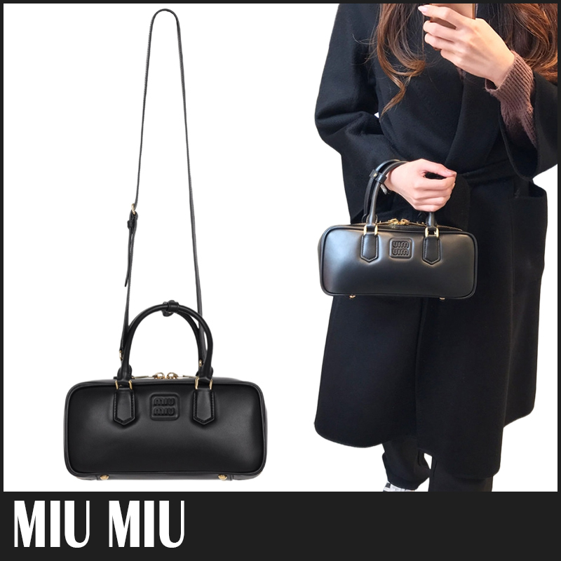 送料関税込☆MiuMiu アルカディ ラージ レザー バッグ☆超人気