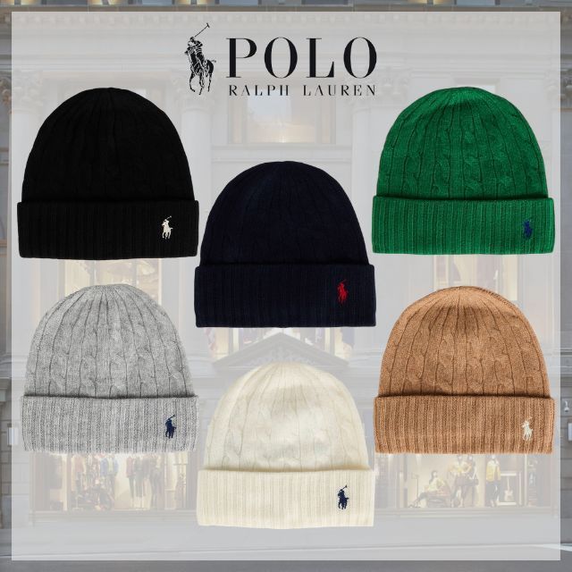 POLO RALPH LAUREN* ポロラルフ ロゴ カシミヤ ニットキャップ