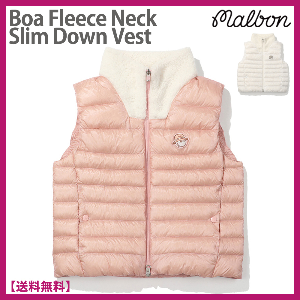 [韓国]★Malbon Golf★Boa Fleece Neck Slim Down Vest ベスト