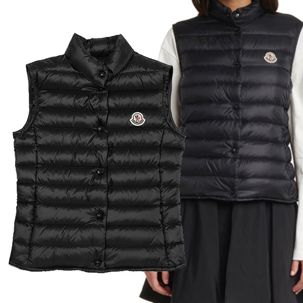 MONCLER☆LIANE ロゴパッチ 軽量 ナイロン ダウンベスト ジレ