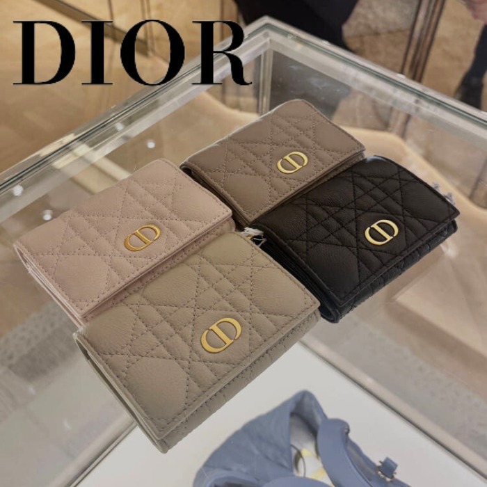 国内直営【DIOR】Dior Caro Glycine  コンパクトウォレット