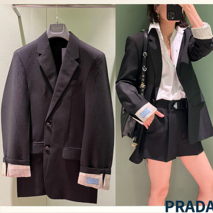 PRADAプラダ⚫︎ジャケット紺ネイビー ネイビー（紺）系 PRADA(プラダ) ジャケット(レディース) - 海外