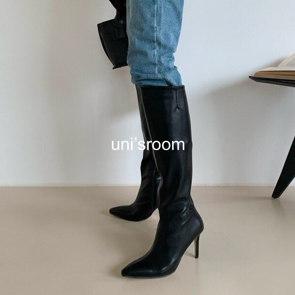 uni's room■2color ピンヒールロングブーツ SS-AW25-45