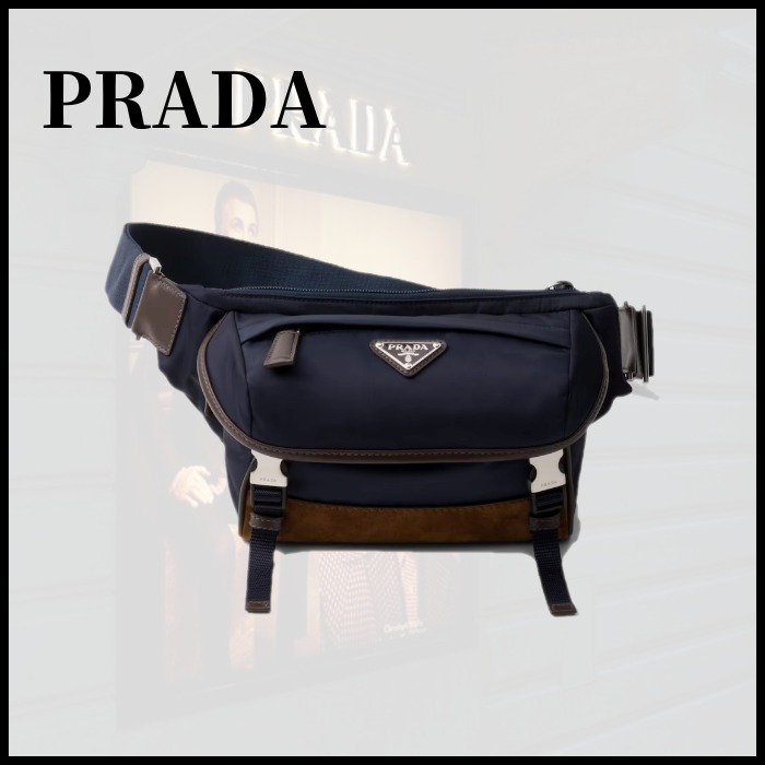■PRADA プラダ スモール Re-Nylon xレザー ショルダーバッグ
