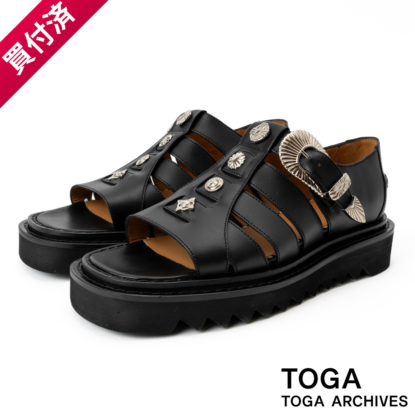 【国内即発】TOGA VIRILIS SHARK SOLE GURKHA SANDALS