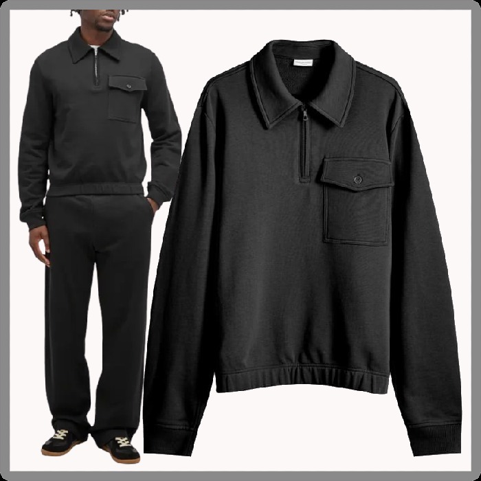 24AW◆Dries Van Noten◆Haswell ハーフジップ スウェットシャツ