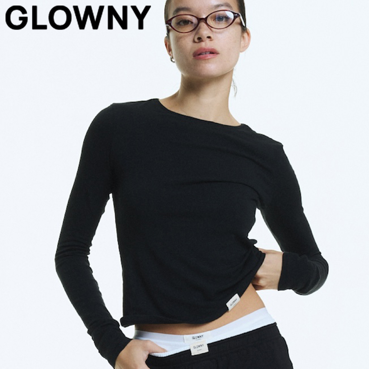 ★GLOWNY★G MODAL LONG SLEEVE (BLACK)★正規品/韓国直送料込