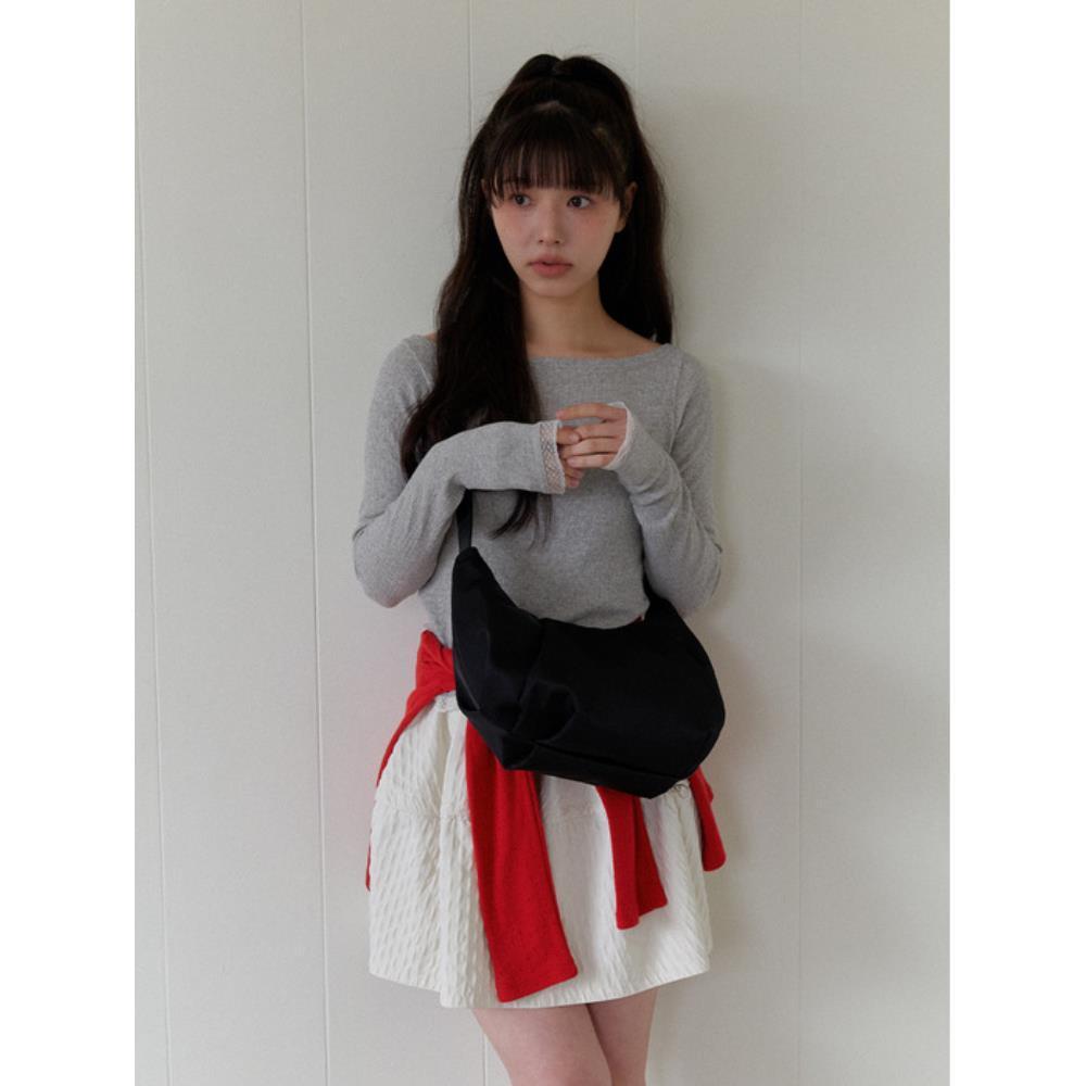 ★OVHEE★ Loeb Nylon Hobo Bag Black