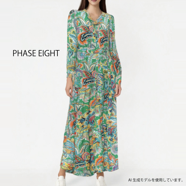 【PHASE EIGHT】Azalia ペイズリー マキシドレス