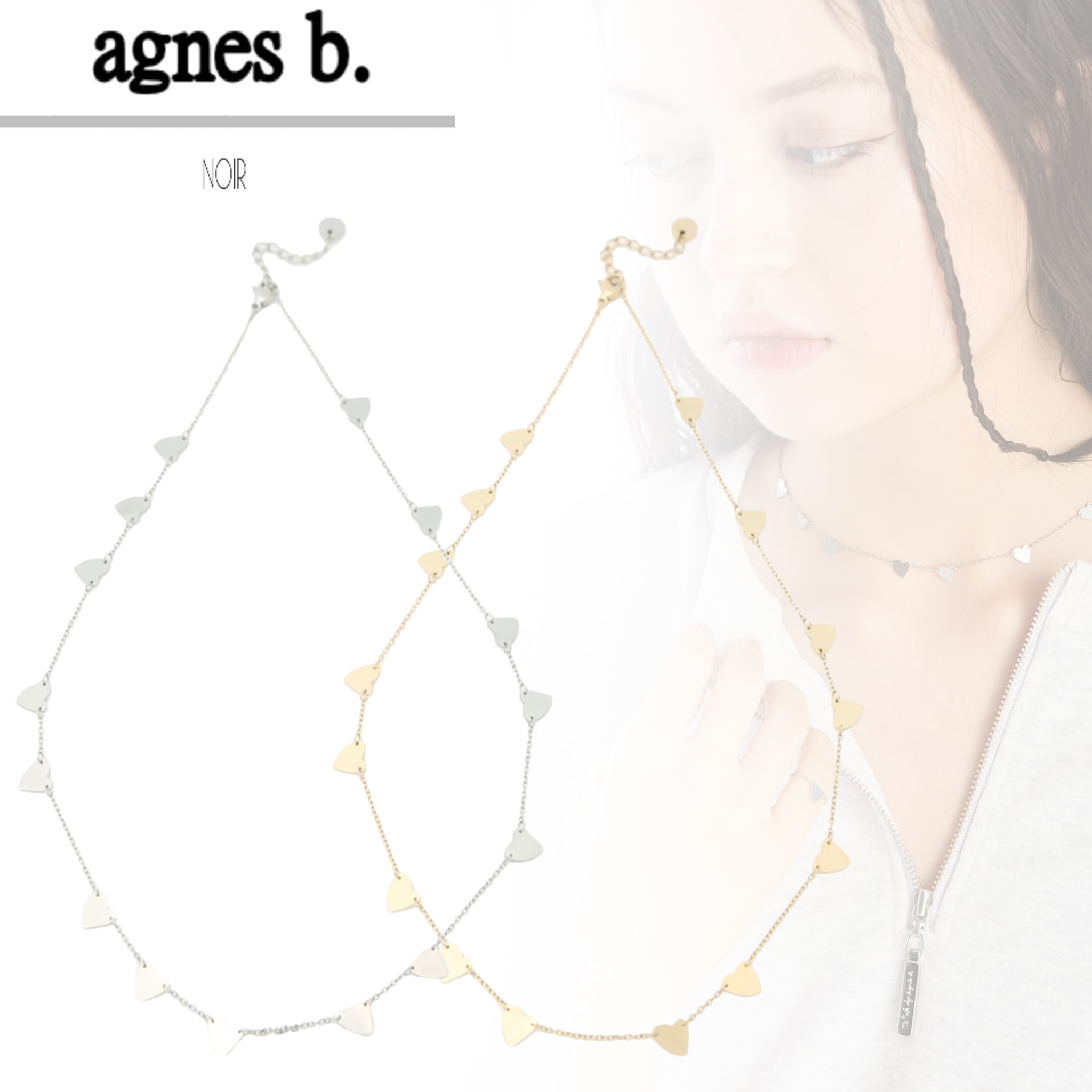 国内即発【agnes b.】WX10 NECKLACE ハートネックレス