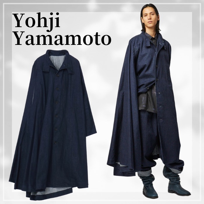 コートその他 Yohji Yamamoto 120Z DENIM W-RIGHT-SIDE DOLMAN COAT Indigo