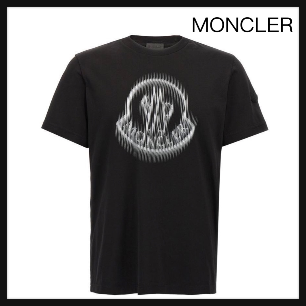 【MONCLER】直営/正規店 BLURRED LOGO コットン Tシャツ 2色