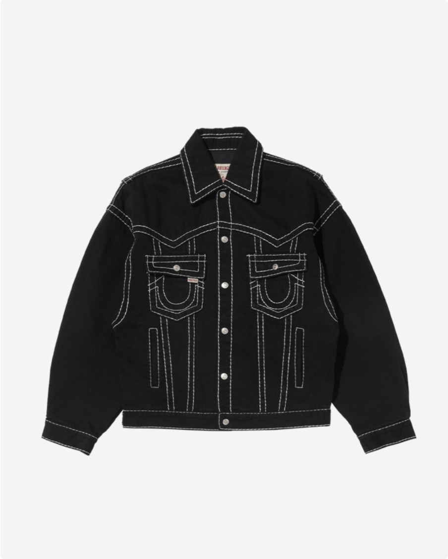 【TRUE RELIGION】 BIG T O.G trucker jacket Black
