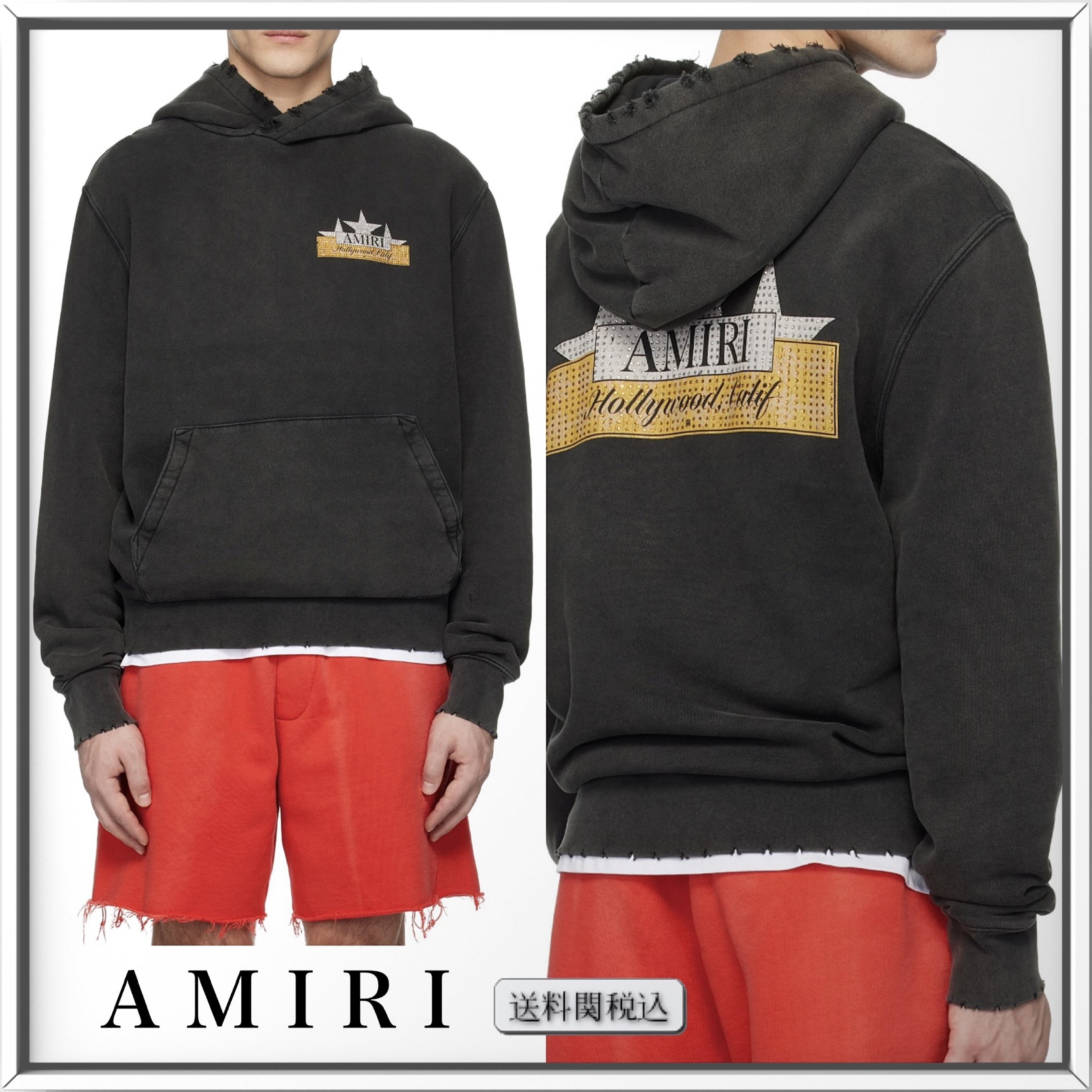 AMIRI ロゴ Vintage Crystal Star コットン パーカー 人気