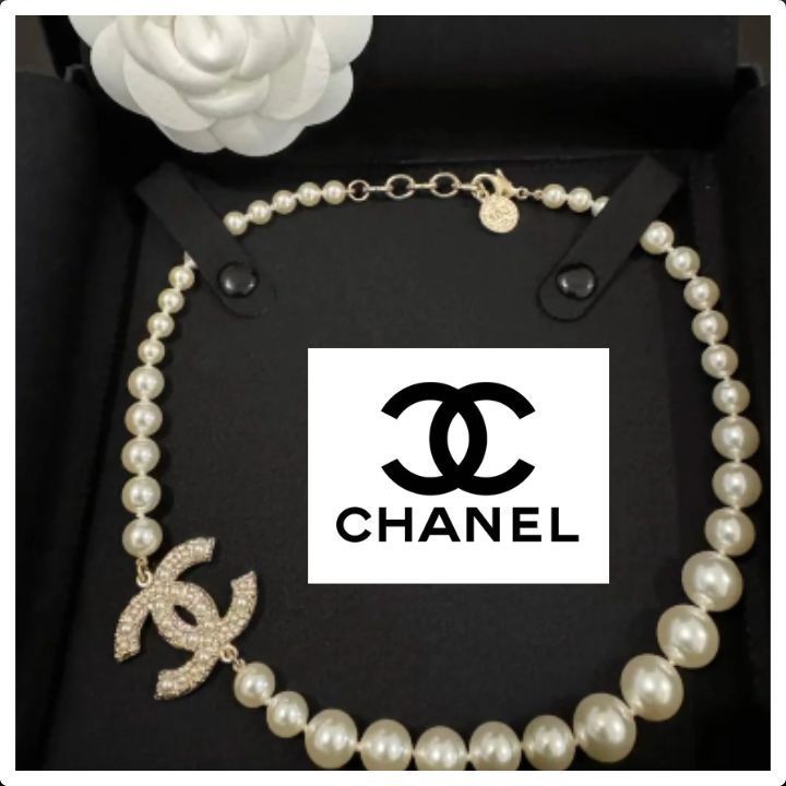 《人気★》Chanel シャネル☆パールロゴネックレス