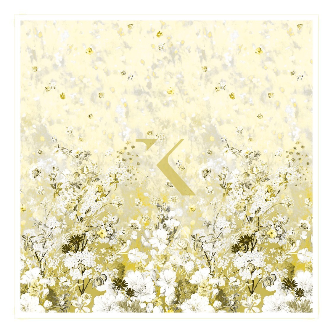 スカーフ Saiid Kobeisy Tropical Flower Print Chiffon Silk Scarf