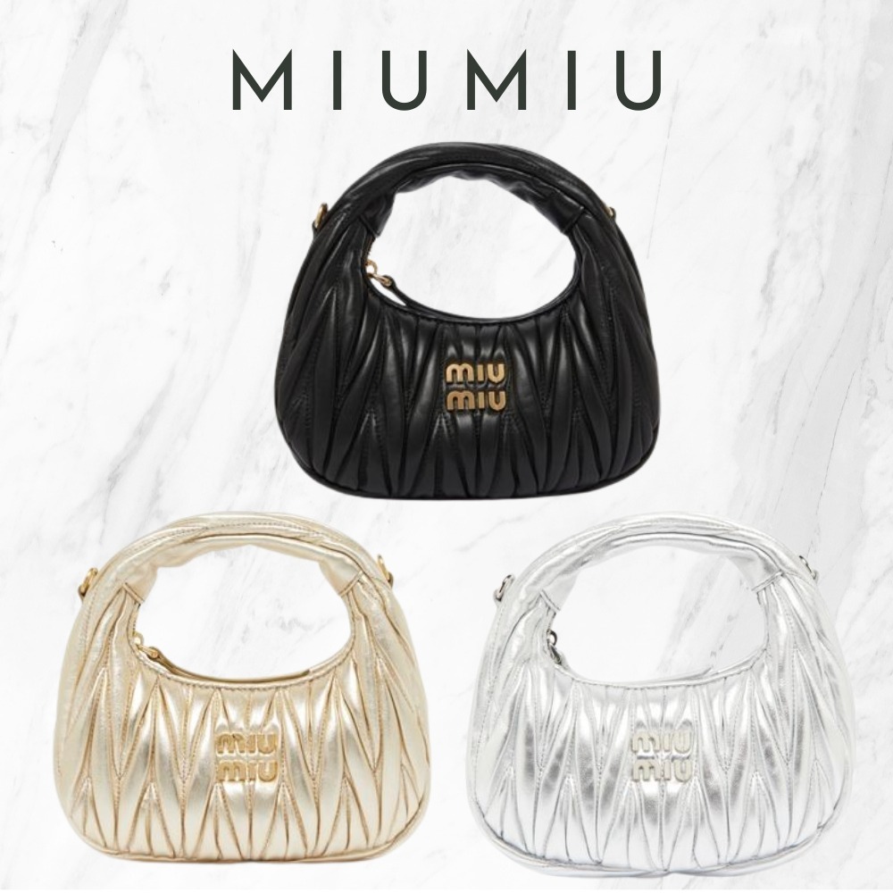 【MiuMiu】関税・送料込★ワンダー レザー ホーボーミニバッグ