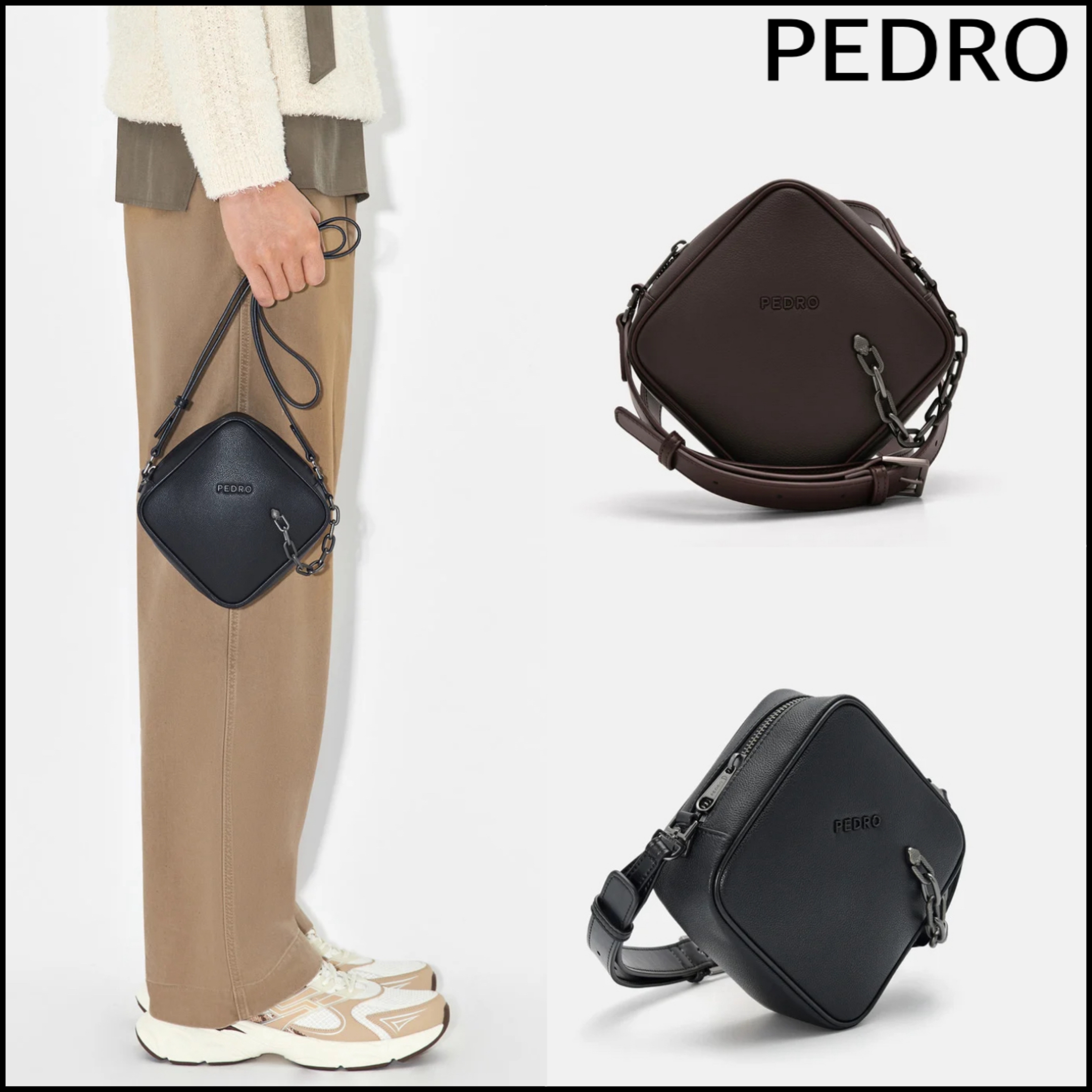 PEDRO【日本未上陸】スクエア ミニスリングバッグ☆ モダン