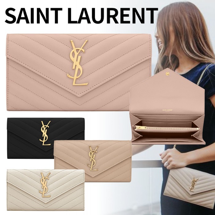 国内【SAINT LAURENT】 マトラッセ ラージ フラップウォレット