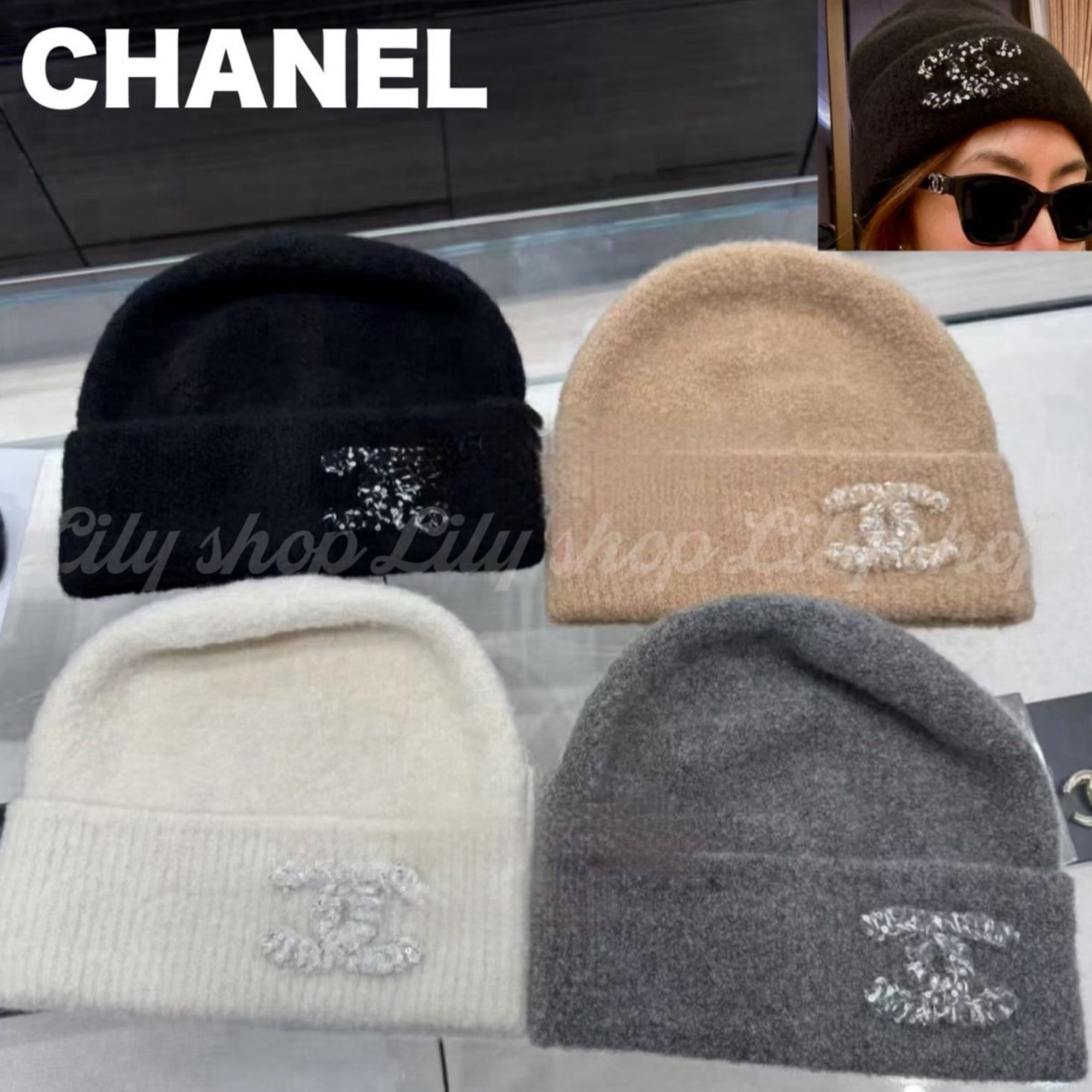 シンプルお洒落♡CHANEL ニット帽