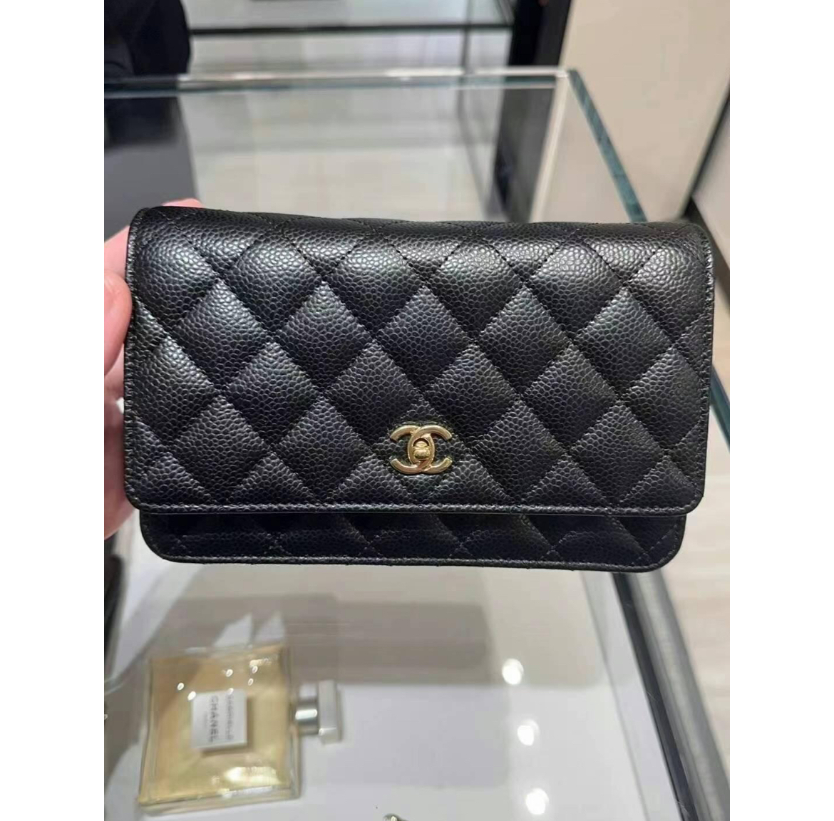 CHANEL 1990年頃製 リザードオクタゴンCCターンロックチェーン