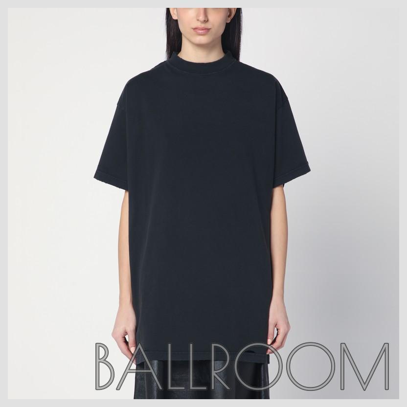 Tシャツ・カットソー BALENCIAGA T-SHIRT OVER PAINTED BLACK IN VINTAGE JERSEY