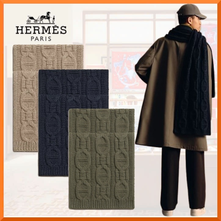 上品♪【HERMES】ニットマフラー 《フォーブル》