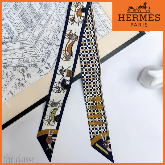 【いつものコーデにプラス♪】HERMES ツイリー《馬車の変遷》