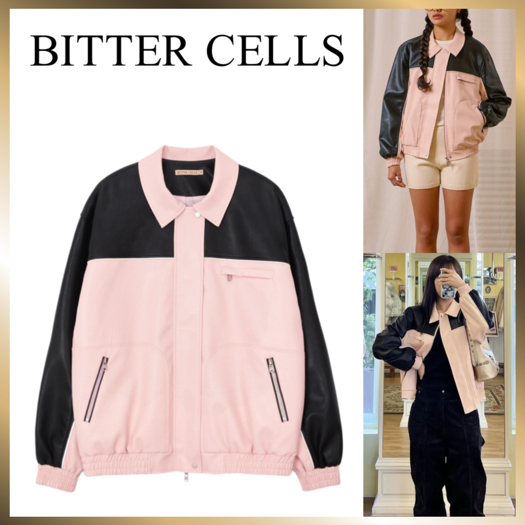 ◇BITTER CELLS◇ Riding leather jacket pink