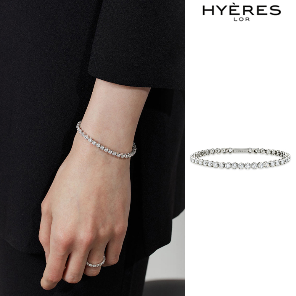 【HYERES LOR】24FW★ Silver (W) Crown Tennis Bracelet 3mm