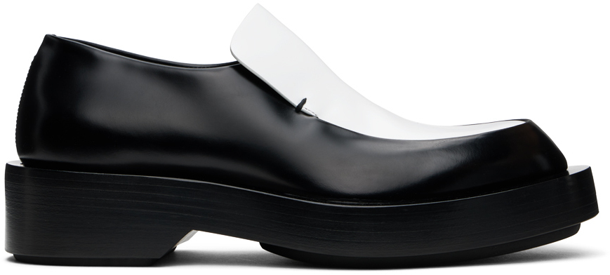 【関税込み】Jil Sander ブラック＆ホワイト レザー ローファー