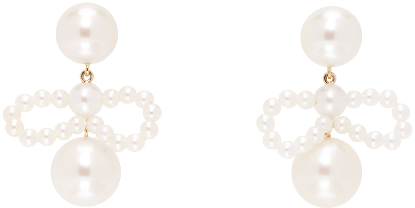 【関税込み】Sophie Bille Brahe ホワイト Bow Perle ピアス