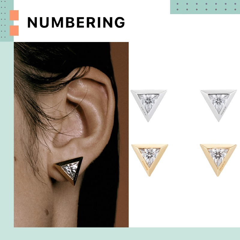 Numbering ♥ #3195 Inverted Triangle Stud Earrings