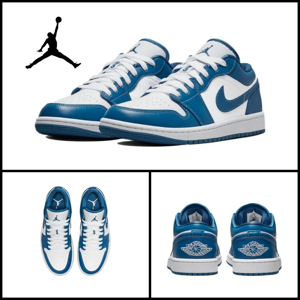 【Nike】Jordan 1 Low White Dark Marina Blue (W) DC0774-114