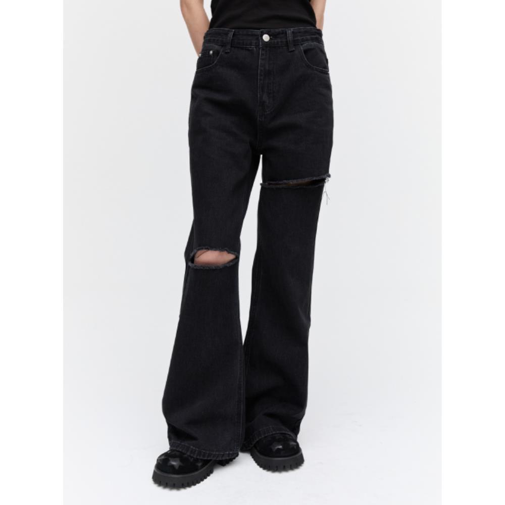 デニム・ジーパン PLZPROJECT RELAXED BOOT CUT DENIM BLACK