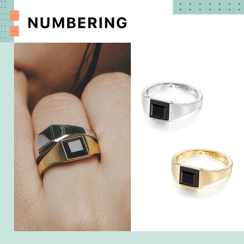 Numbering♥ #7414 Onyx Square Signet Ring /追跡付