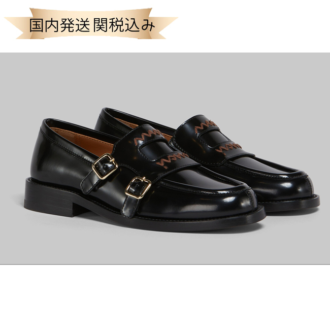 国内発送【MARNI】Bambi 3.0 ローファー、ダブルバックル付き