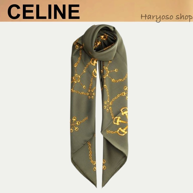 VIP価格★CELINE★トリオンフ チェーンプリント スカーフ