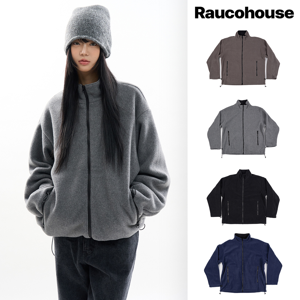 【Raucohouse】Mockneck low warm fleece zip-up