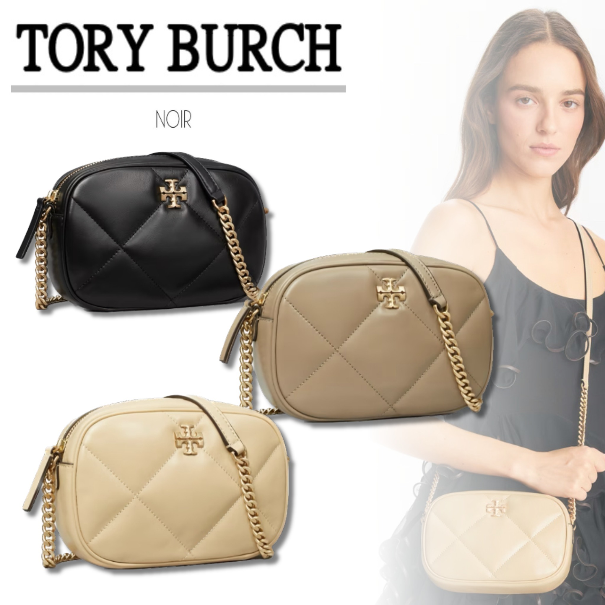 国内即発【TORY BURCH】キラ ダイヤモンドキルト カメラバッグ