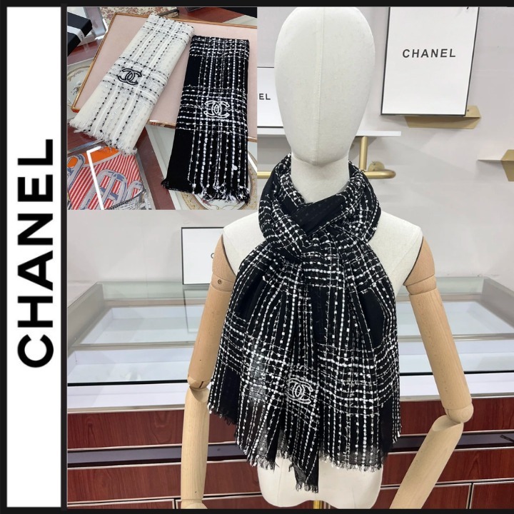 CHANEL【ツイードが可愛い】マフラー ストール 2色