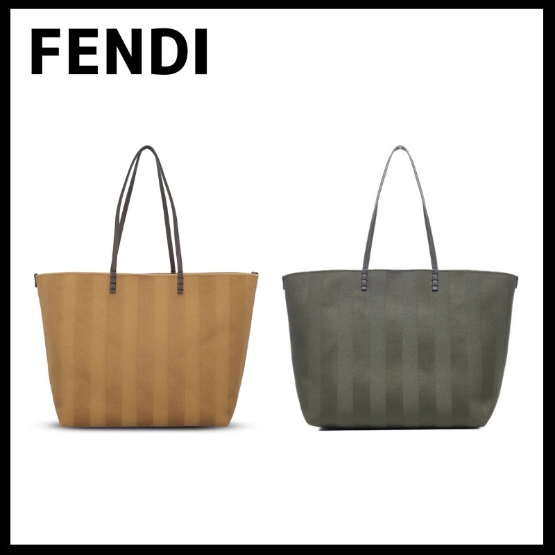 送関込【FENDI】 ロール ストライプ トートバッグ 2色