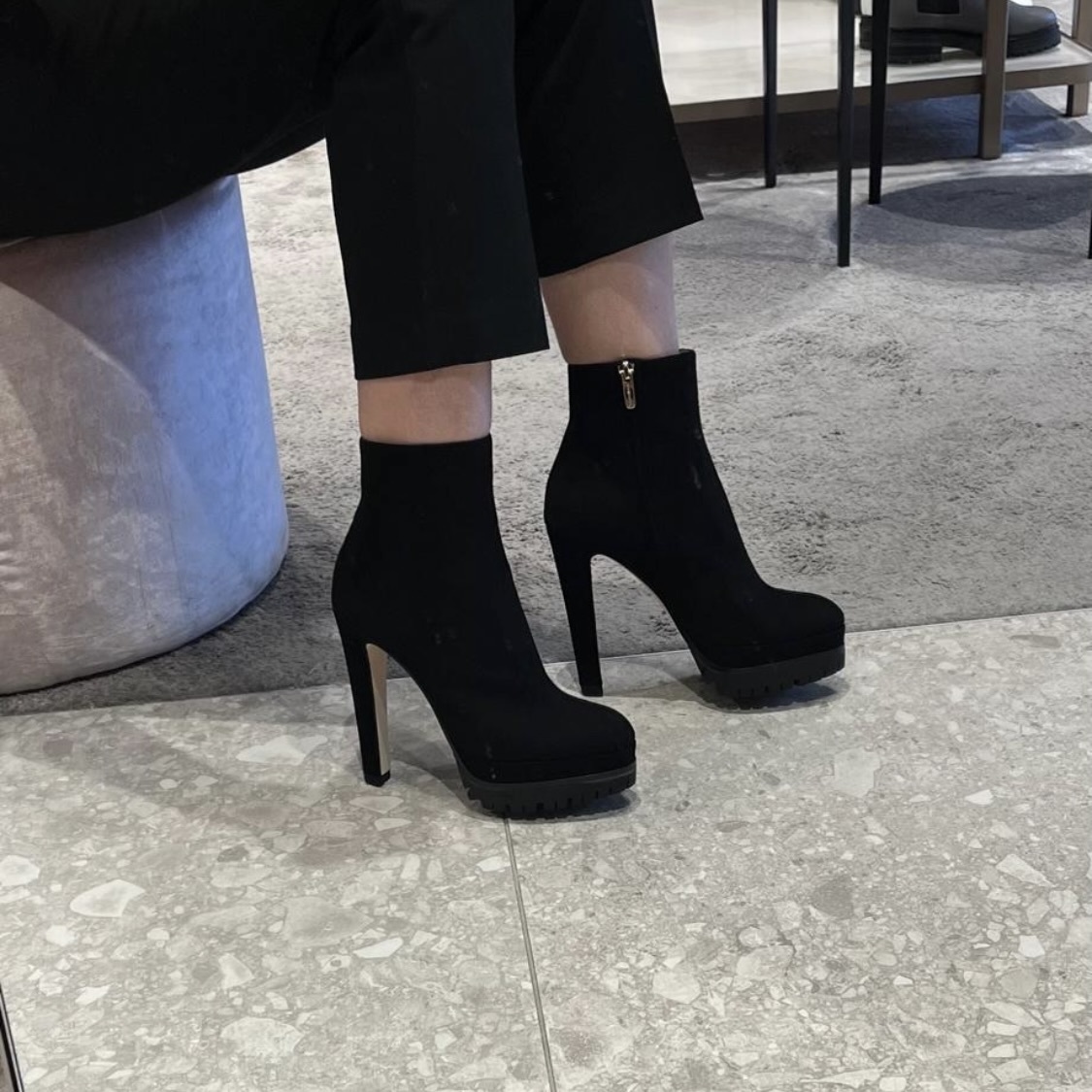 直営店☆SergioRossi☆ Shana スエードレザー ブーティ/ 90mm