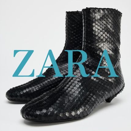 新品☆ZARA ザラ スタッズ付きアンクルブーツ 37 24cm