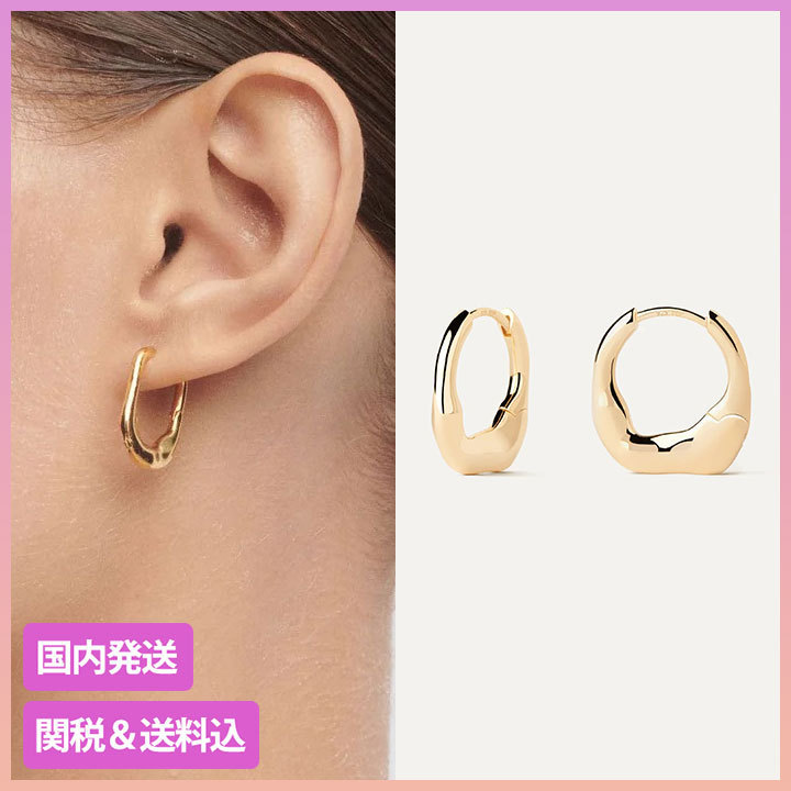 PDPAOLA 変形フープピアス ミディアム 関税＆送料込