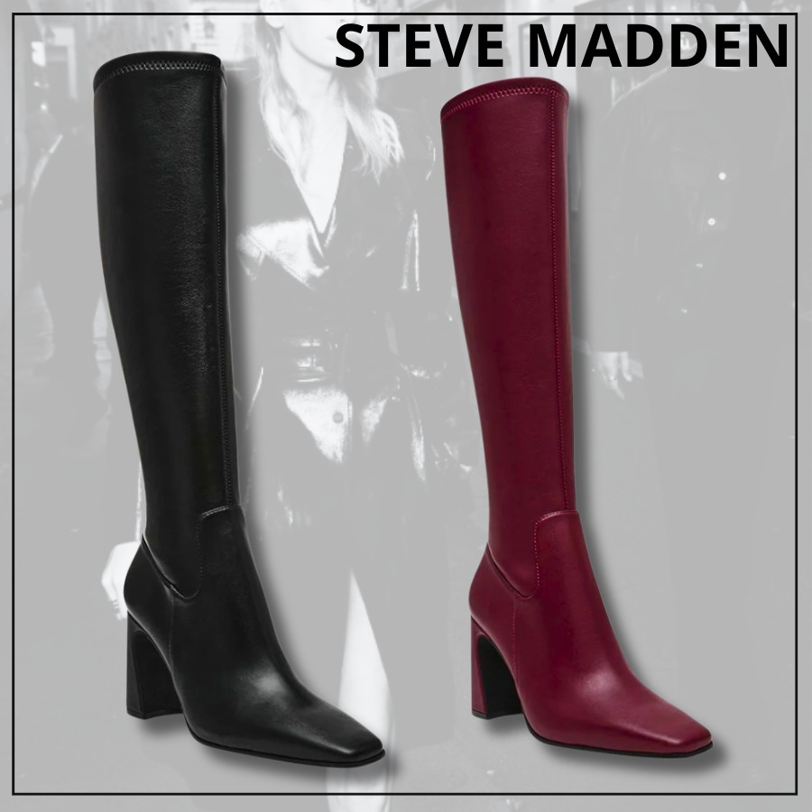 【追跡あり!】Steve Madden スクエアトゥ ブロックヒール ブーツ