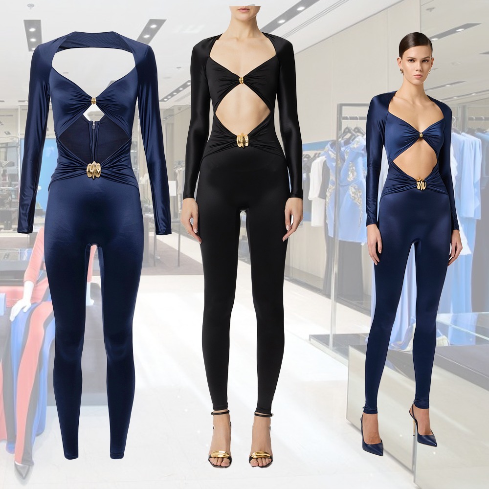 【25SS】 ELISABETTA FRANCHI ライクラ ジャンプスーツ 2色