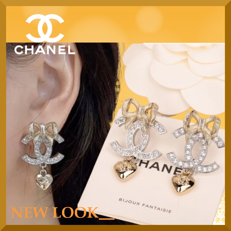 【輝くCCマークにハート・リボン】CHANEL 2024/25 秋冬 ピアス