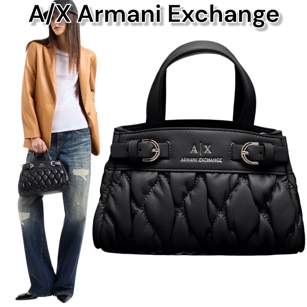 【送関込】ARMANI EXCHANGE キルティングハンドバッグ
